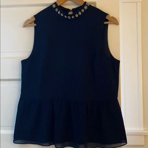 JCrew Peplum Chiffon Top